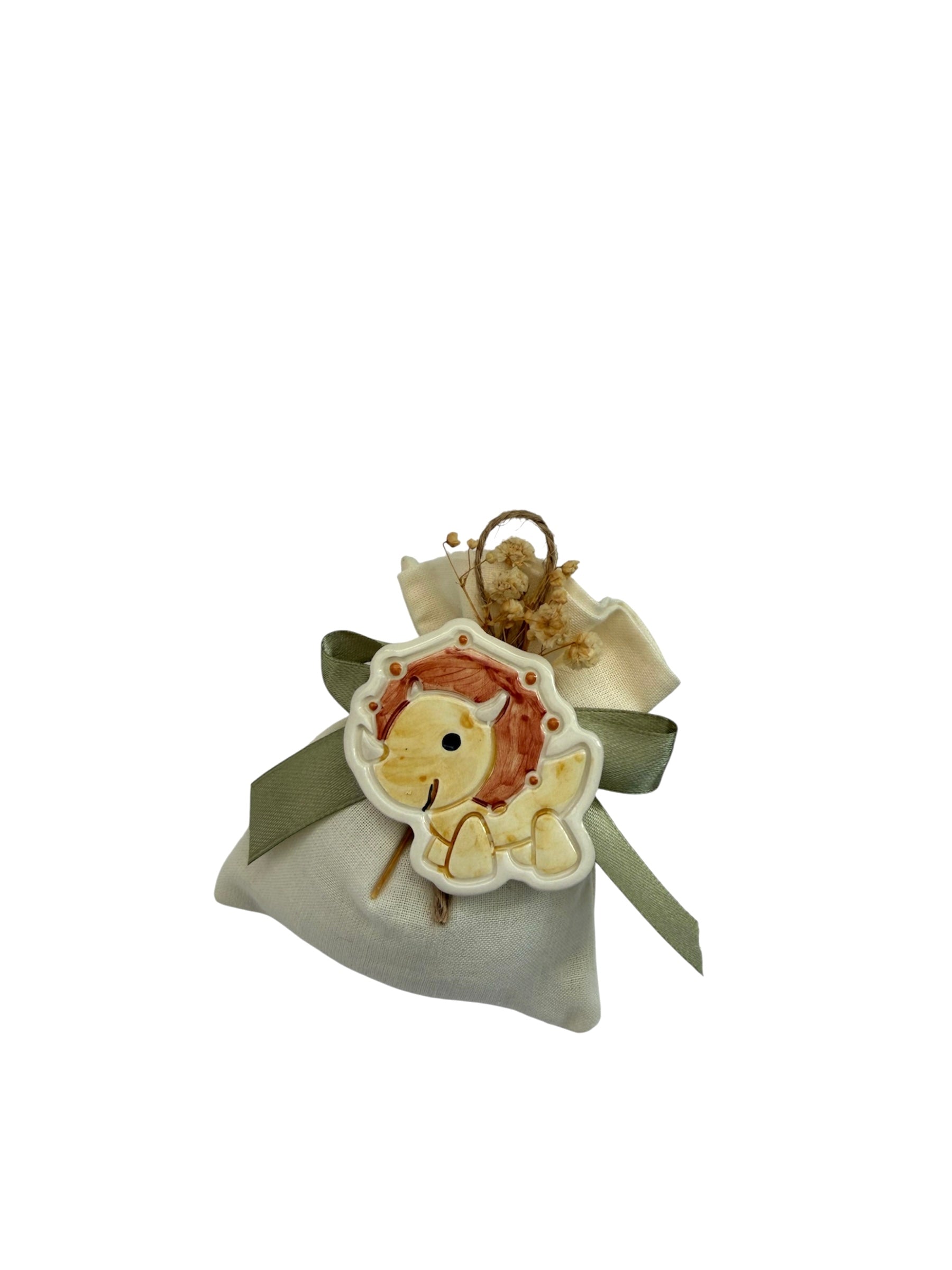 Set calamite dinosauro in ceramica dipinte a mano – bomboniere primo compleanno bambino