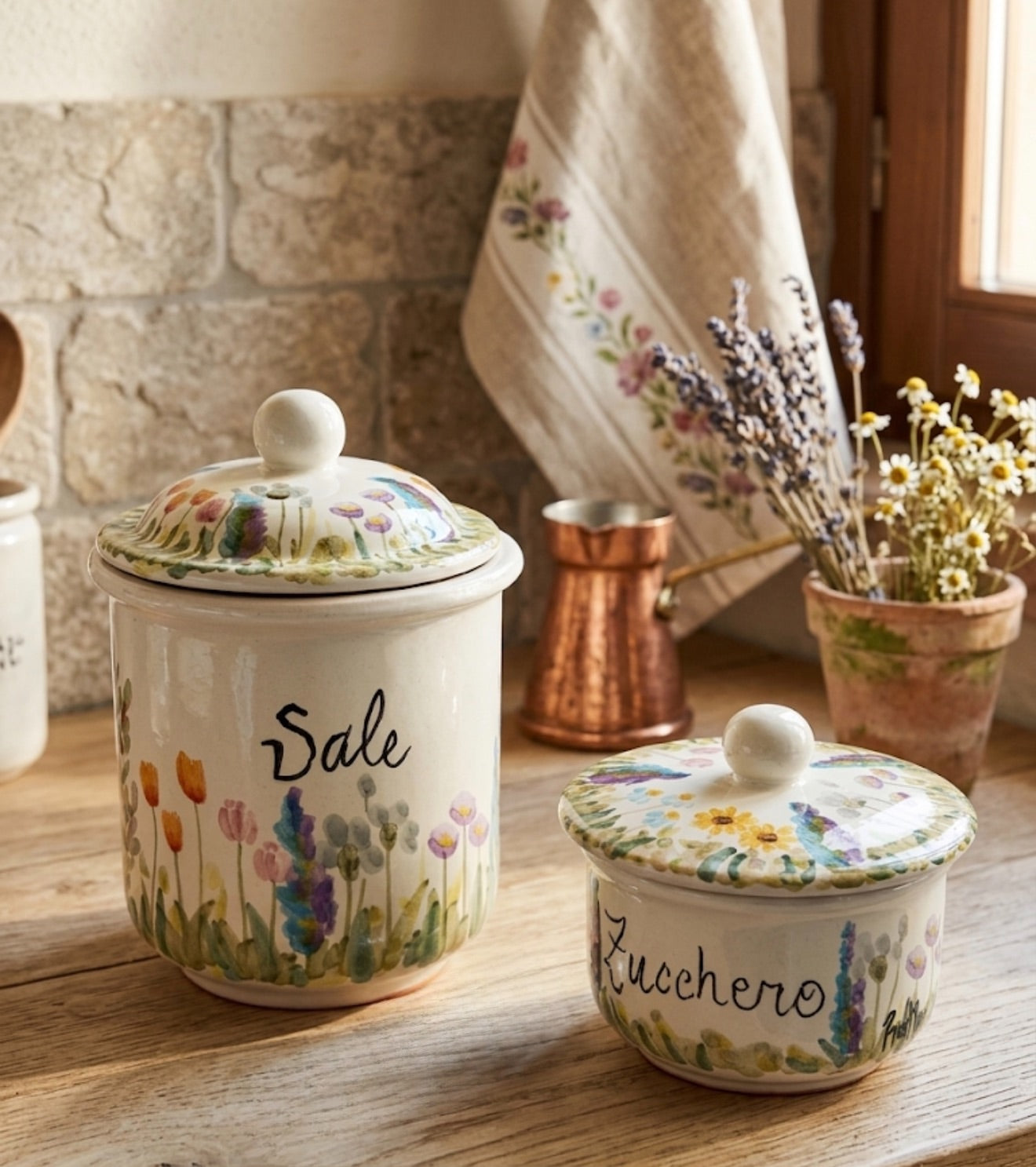 Coppia di Barattoli- Petali di Primavera Sale & Zucchero