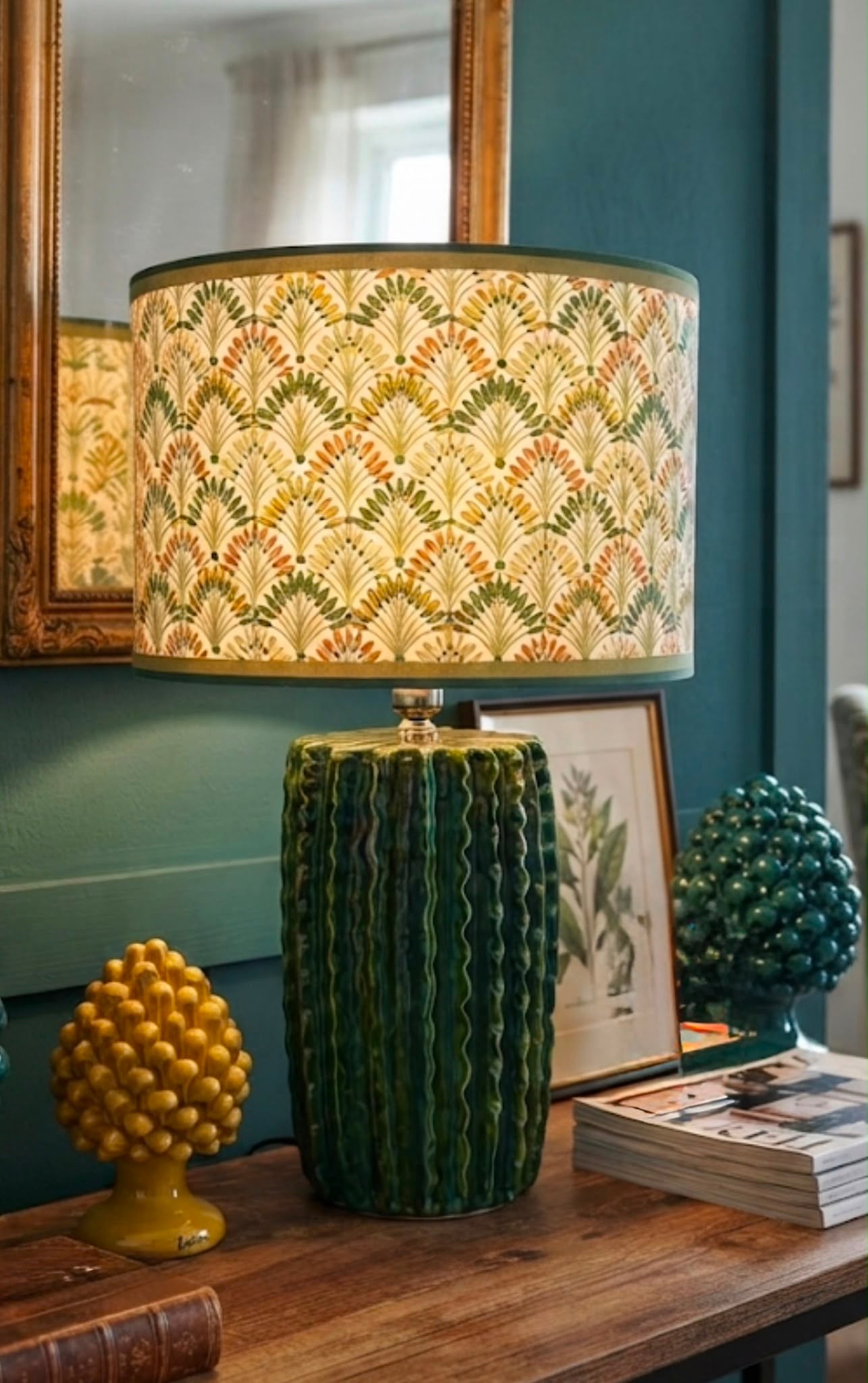 Lume Solaria – Lampada da Tavolo in Ceramica Siciliana Fatta a Mano