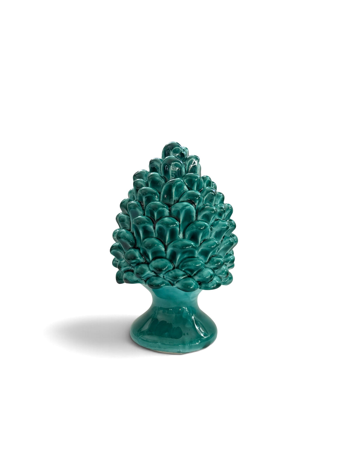 Pigna Siciliana in ceramica smaltata- Verde Ramina H.15 cm
