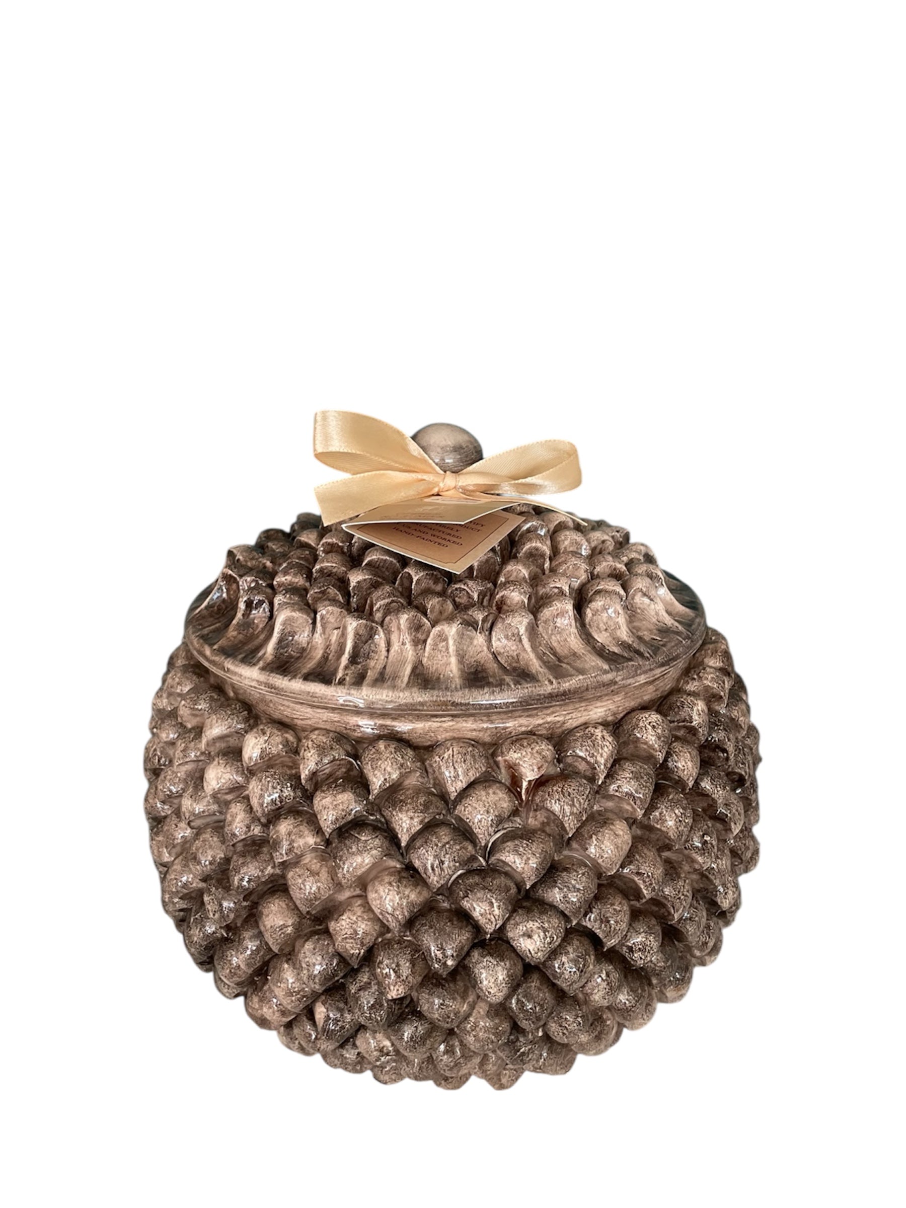 Biscottiera Pinea - Portabiscotti in Ceramica decorata a Mano