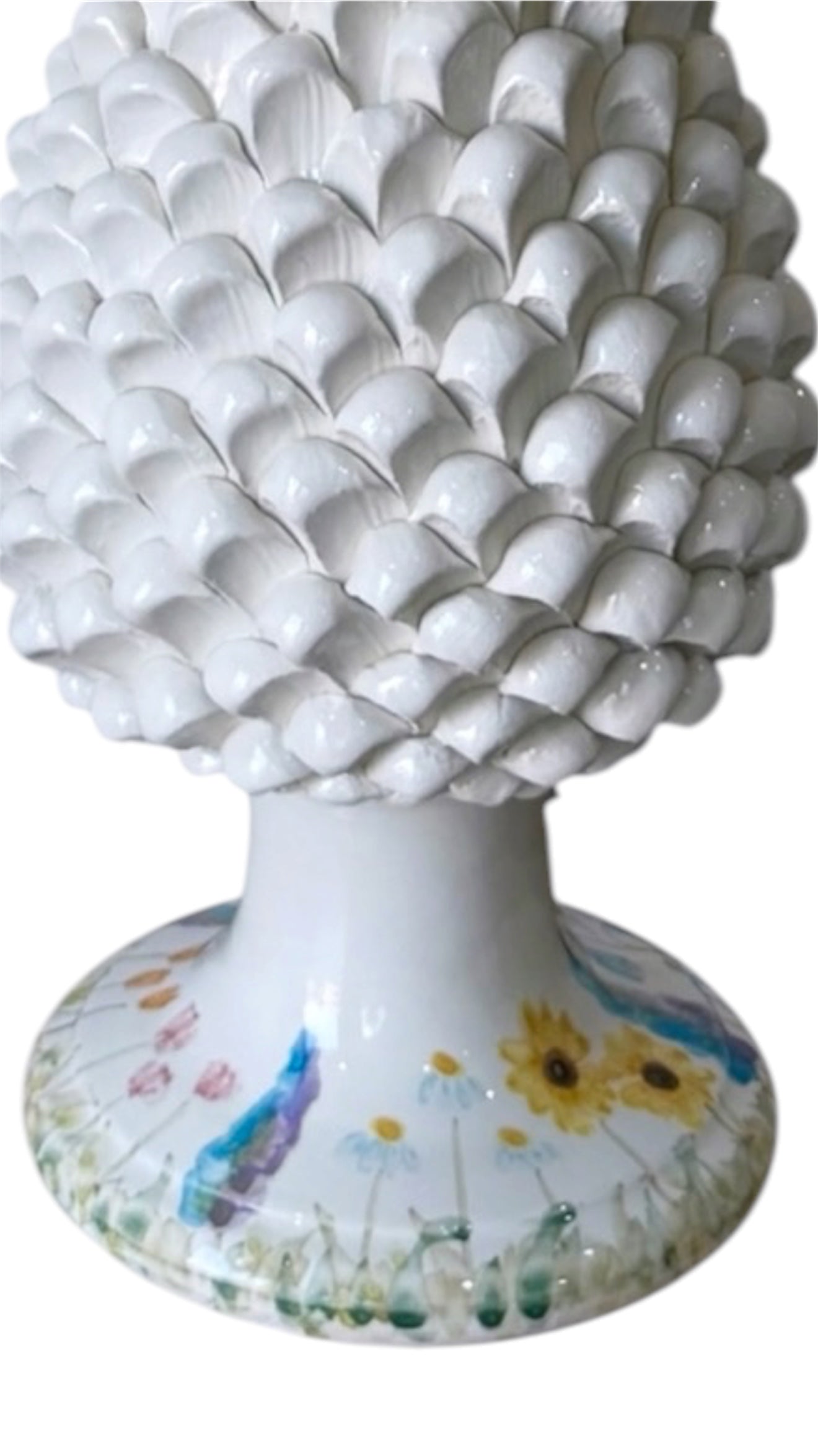 Lume Pigna Fiordaliso - Lampada da Tavolo in Ceramica Fatta a Mano