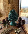 Pigna Siciliana in ceramica smaltata- Verde Ramina H.15 cm