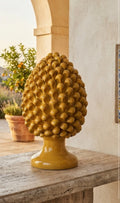 Pigna giallo senape siciliana in ceramica artigianale fatta a mano - Ceramiche Ro&Mar Monreale