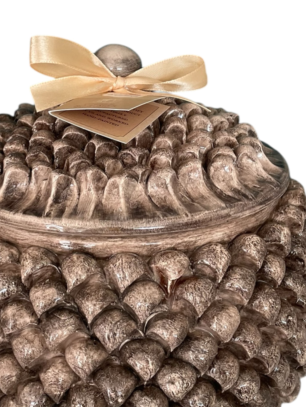 Biscottiera Pinea - Portabiscotti in Ceramica decorata a Mano