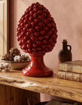 Pigna Rubino siciliana in ceramica di Caltagirone dipinta a mano, simbolo di prosperità, H 35 cm