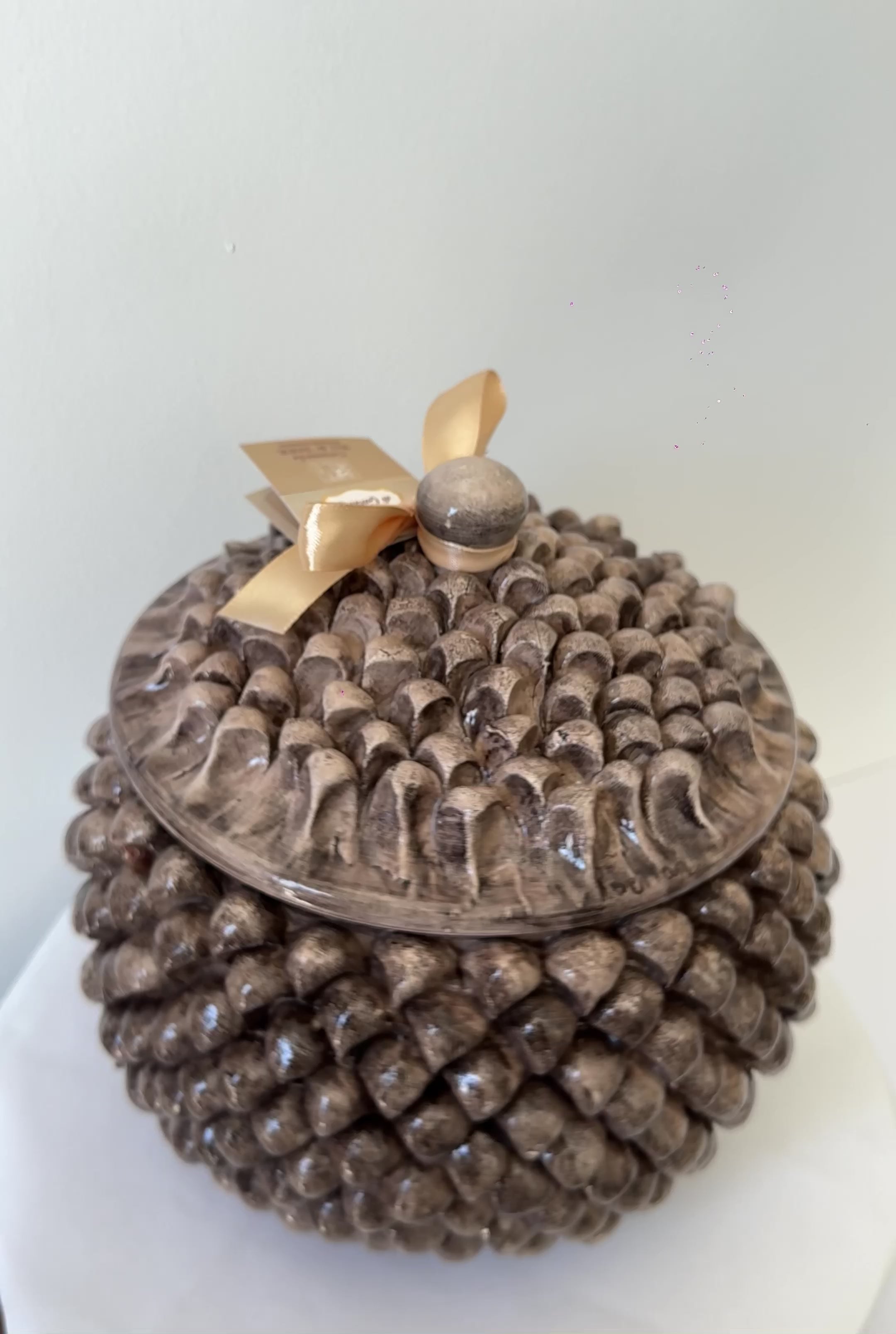 Biscottiera Pinea - Portabiscotti in Ceramica decorata a Mano