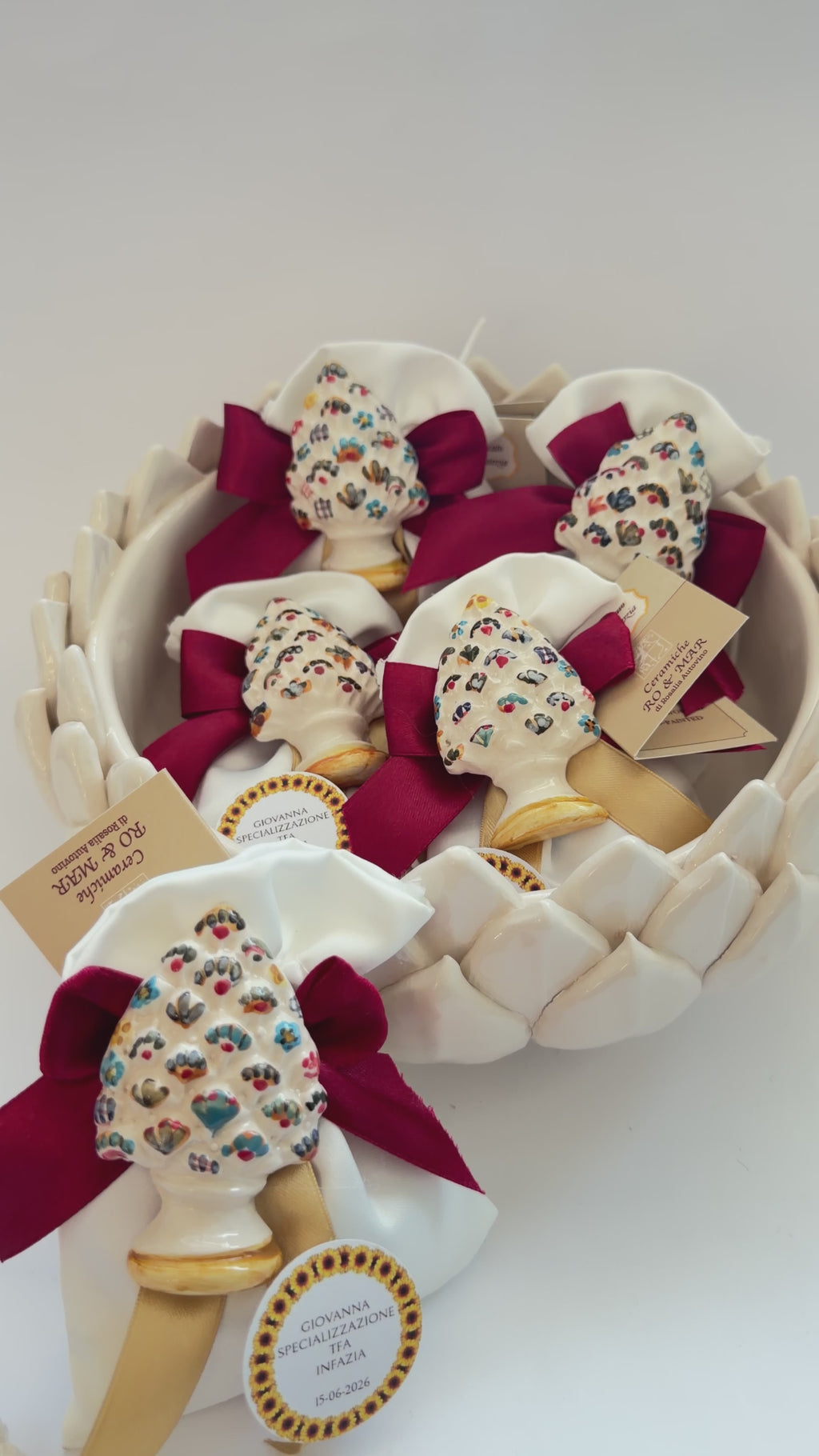 Pignetta Calamita in Ceramica "Stile Murry" – Bomboniera Pigna Siciliana